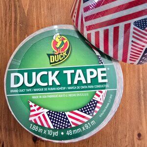 2 New Rolls Duck Brand Duct Tape Patriotic 1.88 Inch X 10 Yd Each Roll